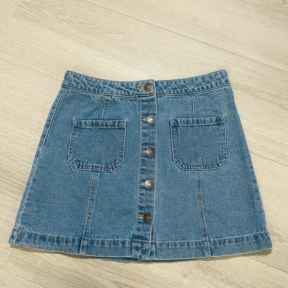 Forever 21 Denim Button-Front Mini Skirt - Picture 2 of 7